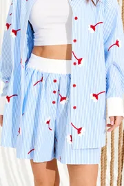 Shorts Elletto Life #12392 belo-goluboj
