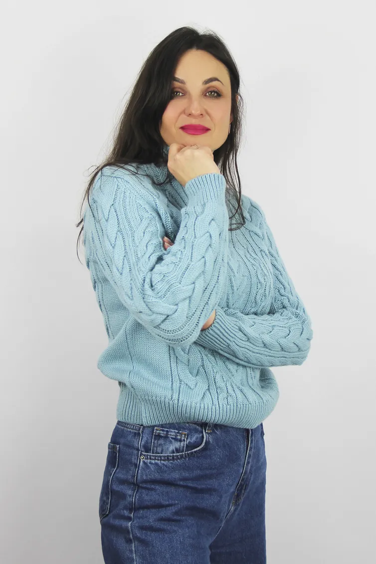 Sweter Polesie #S3695-22 2S5123-D43 bledno-goluboj 170