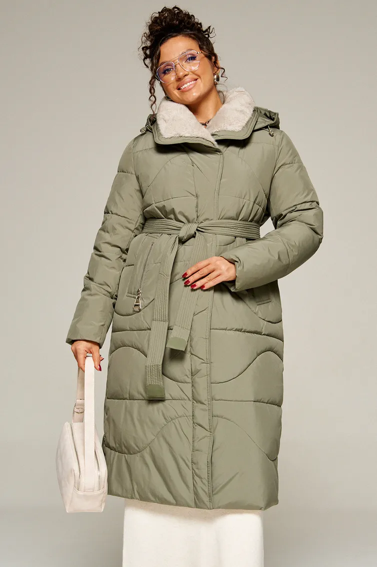 Coat Beautiful & Free #8012 olivkovyj