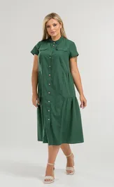 Dress NOVITA 1338 temno-zelenyj