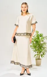 Костюм Ava fashion М-196 молочный-шампанское