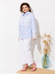 Блузка Anastasia MAK арт. 1352 голубой+полоска