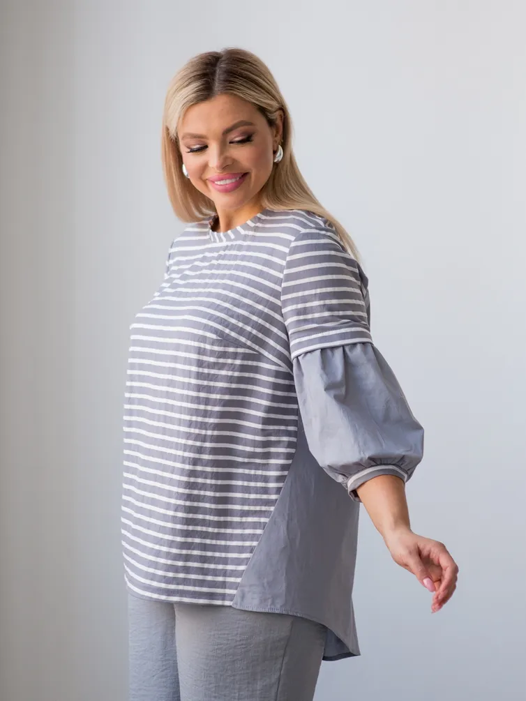 Bluzka NOVITA #1319 seryj