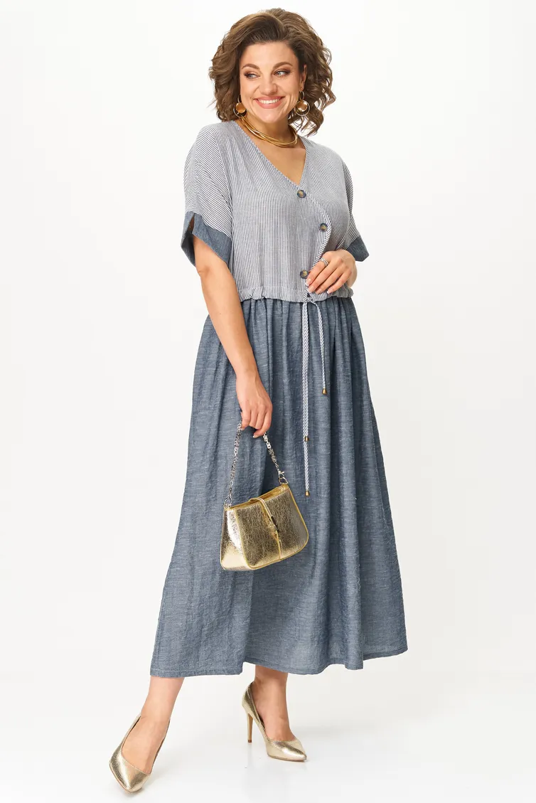 Платье Michel Chic арт. 2181 джинс полоска