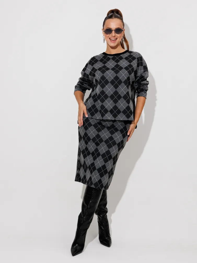 Zestaw Galean Style #990 chern s serym romby