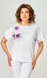 Футболка Rumoda 2069 (короткий рукав) белый/лаванда