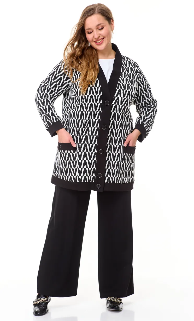 Sweter OVERYOU #121/1 belo- chern