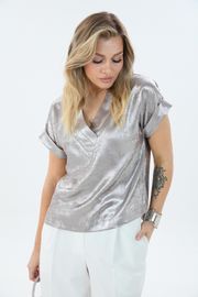 Bluzka LM project #M 0092 shimmer bezhevyj