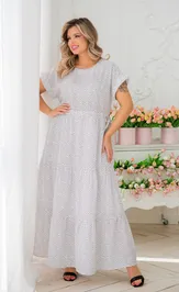 Платье NOVITA 1455-1 белый в горошек