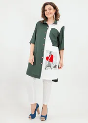 Zestaw SandyNA #13591 xaki+belyj