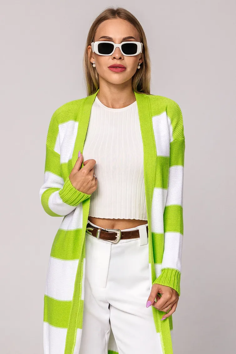 Sweter Romgil #TZ715X salatovyj, belyj