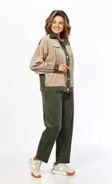 Suit Ольга Стиль S1059 bezhevo-zelenyj