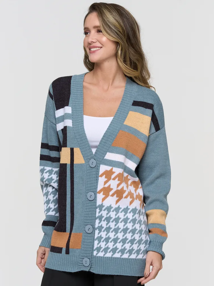 Sweter Newvay #7232-14099 gol stal/bel/karamel/persikovyj krem/antracit
