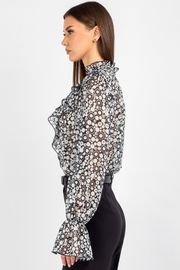 Blouse VIZAVI #744 cherno-belyj