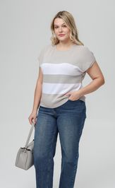 Джемпер Romgil РВ0516-ХМ4 льняной, белый, серебро