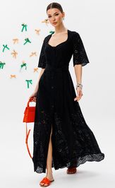 Платье Tattica 0615 черное решелье