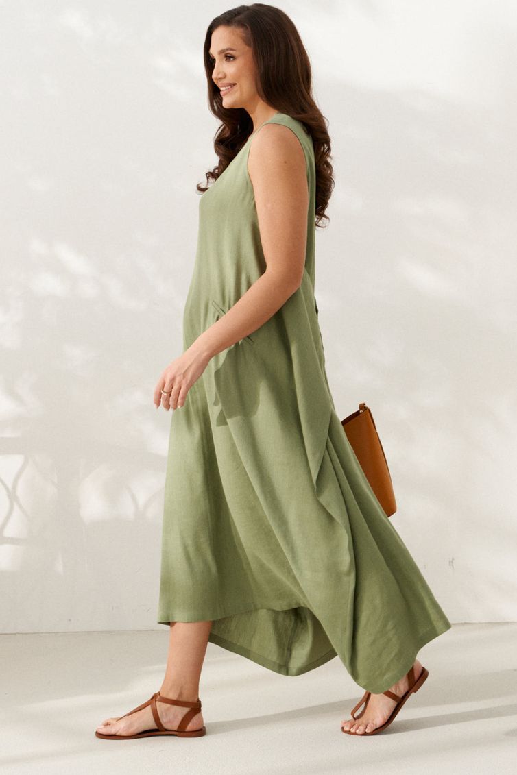 Dress Alta Moda #1084-1 olivkovyj