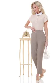 Spodnie DS Trend #Br-0162-0168 (klassicheskie svetlo-korichnevogo cveta)