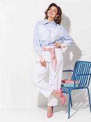 Блузка Anastasia MAK арт. 1352 голубой+полоска