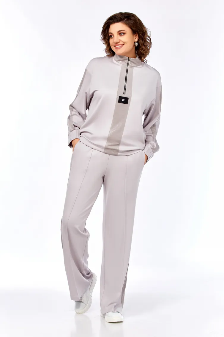 Suit Olga Style #S1001 svetlo-seryj