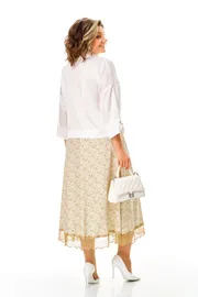 Set Anastasia #1322 belyj+cvety