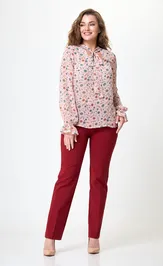 Блуза Anelli Laurel 1233 розовый с цветами