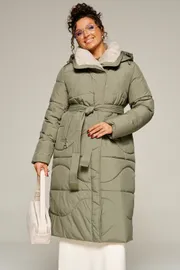 Coat Beautiful & Free #8012 olivkovyj