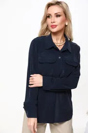 Рубашка DS Trend арт. Р-0134-0278-06 (из вельвета темно-синяя)