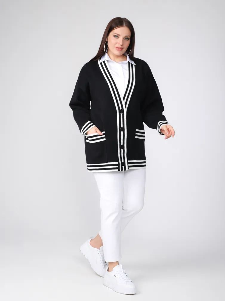 Sweter BONADI #1884 cherno-belyj