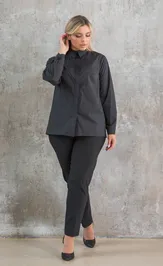 Blouse NOVITA 1365 chernyj v goroshek