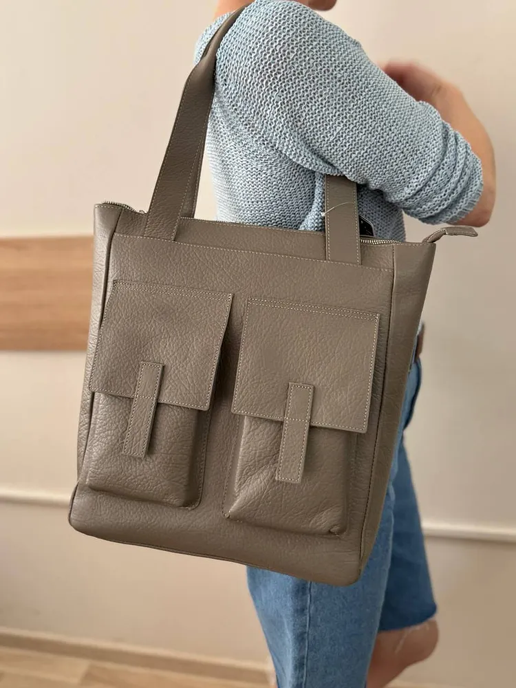 Torba Galanteya #23s875k45 sero-korichnevyj