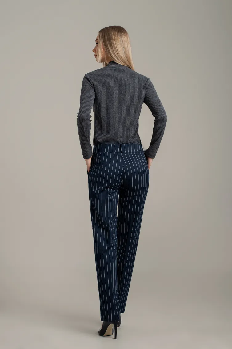 Trousers MARIKA #440/2 t. sinij v polosku