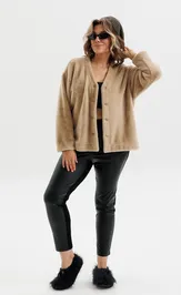 Cardigan Anelli Laurel 1661 bezhevyj pushistik