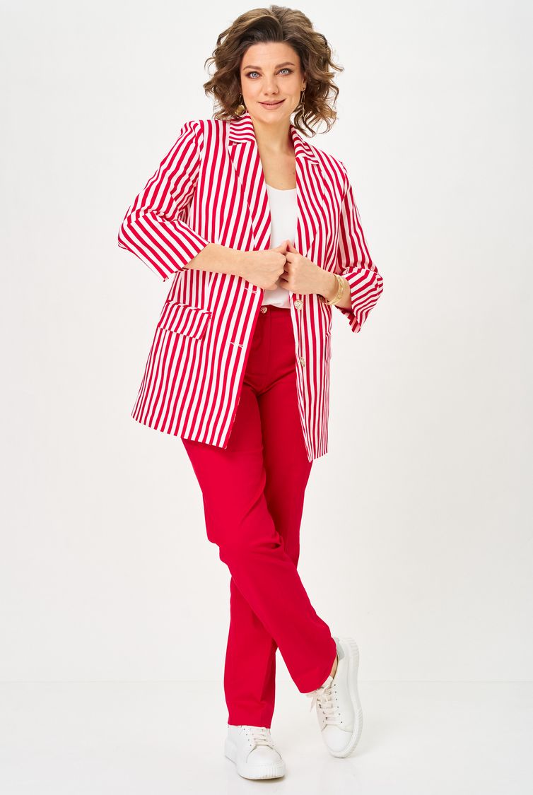 Костюм БелЭльСтиль арт. 762-324/609-323 красный/полоска