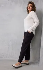 Брюки BegiModa 6078 чёрный баклажан