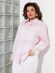 Bluzka Anastasia MAK #1352 rozovyj+poloska