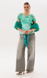 Blouse Anelli Laurel 1653 biryuzovoe kruzhevo