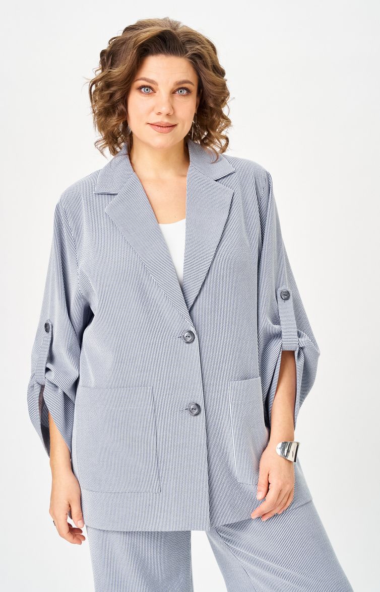 Костюм БелЭльСтиль арт. 884-333/601-308 голубая полоска