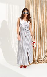 Платье Elletto Life 11128 бело-серый