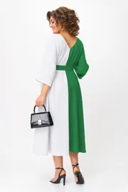 Dress Anastasia #1243.1 zeleno-belyj