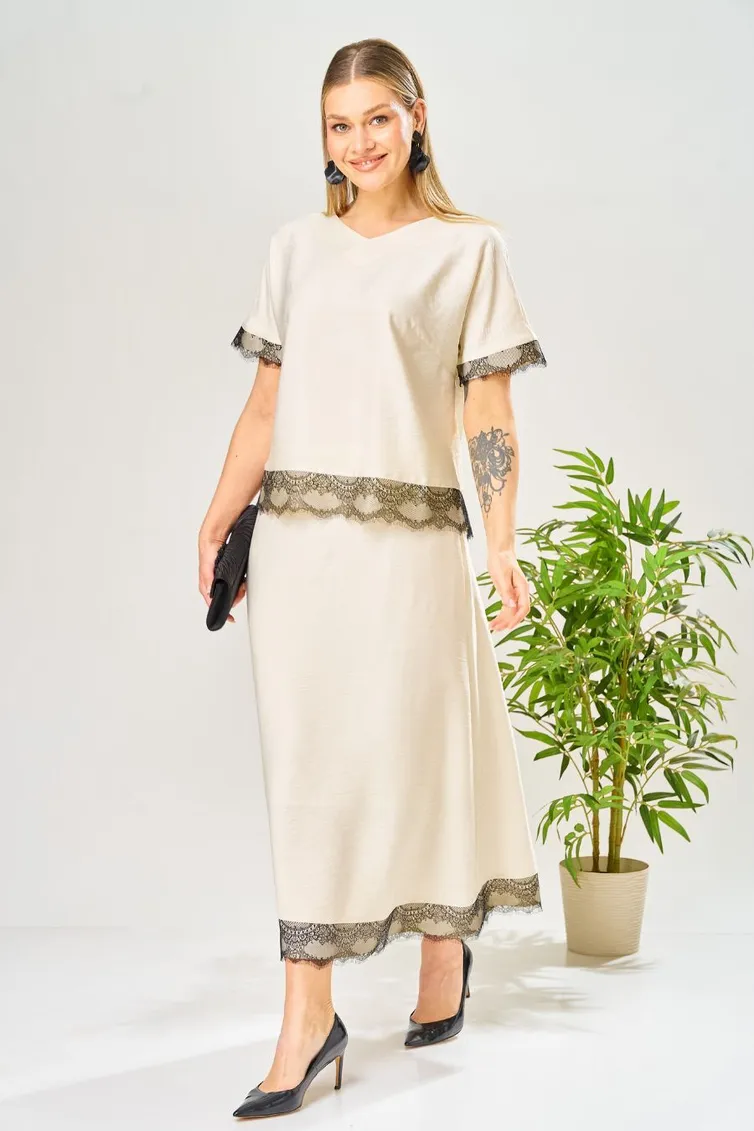 Костюм Ava fashion арт. М-196 молочный-шампанское