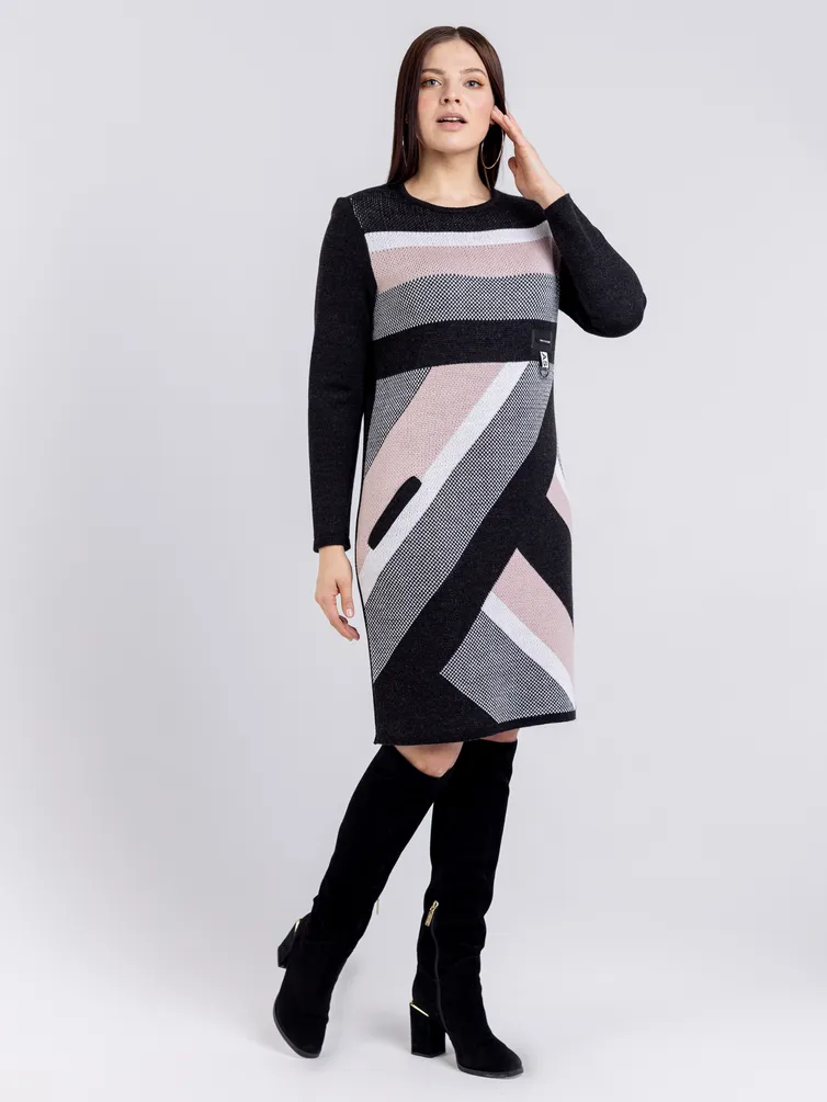 Dress BONADI #1346 antracit-pudra