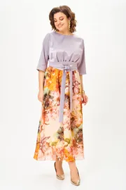 Sukienka Anastasia MAK #1229-Sh lilovyj+ cvety
