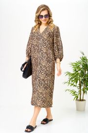 Платье Ava fashion арт. М-191 коричневый-бежевый