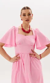 Sukienka Anelli Laurel 1866 pink san