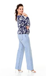 Блуза Abbi 4034 синий с белым