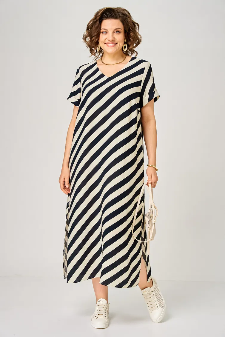 Sukienka BelElStyle #887-338 poloska