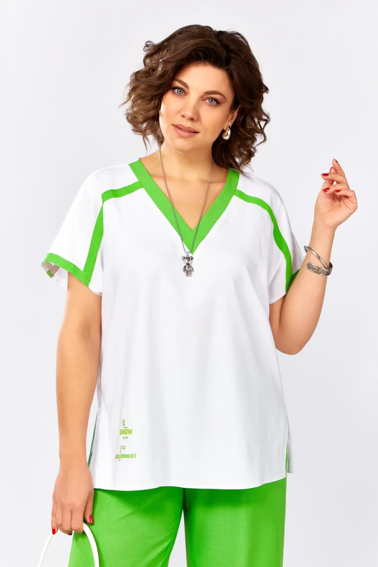 Костюм LS арт. 25210 бел/лайм