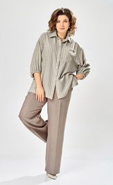 Комплект Ольга Стиль С1017 хаки-коричневый