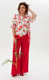 Blouse Anelli Laurel 1884 krasnye maki